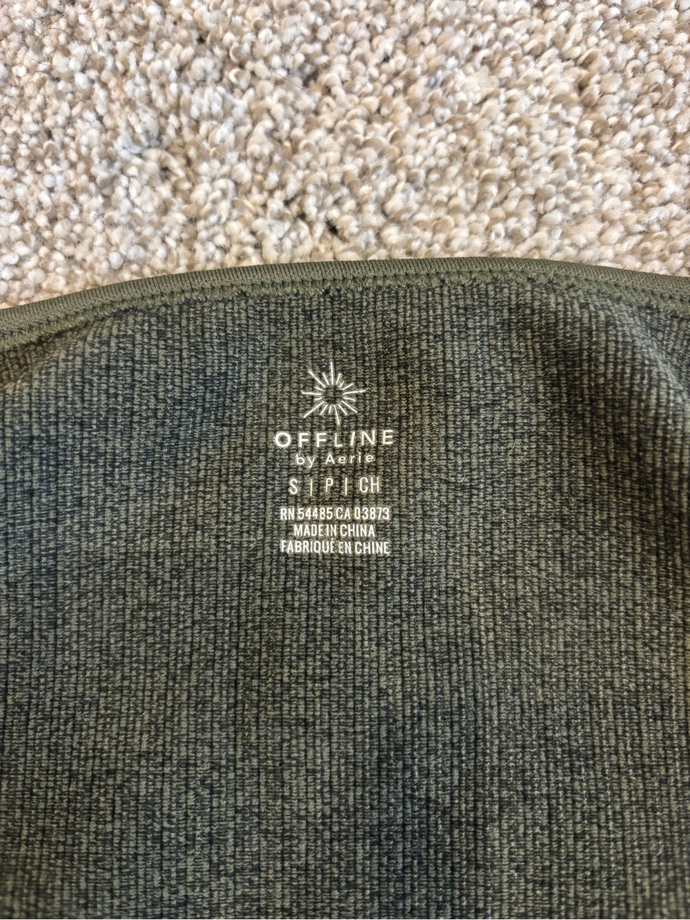 OFFLINE BY AERIE Ribbed Olive Green Long Sleeve Crop Top & Legging Set - Picture 6 of 6